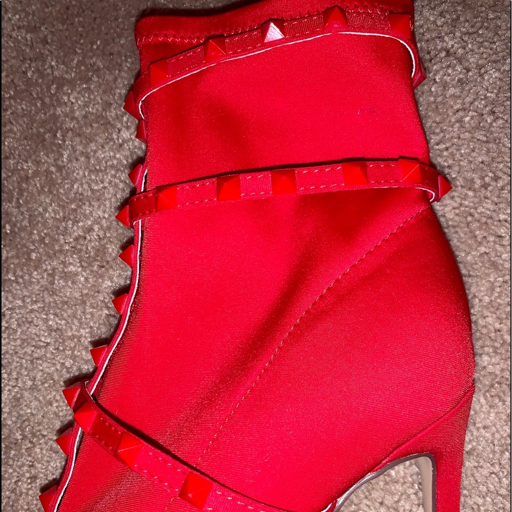 Red Bootie Heels - Picture 5 of 6